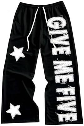 Luxury Brand Designer Clothes GORGLITTER Men's Loose Fit Y2k Sweatpants With Cross Pattern Overlay Wide-Leg Casual Pants