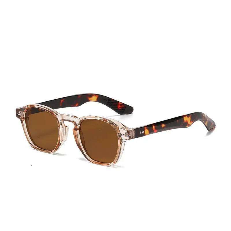 JNPCXI Retro Rivets Men Square Sunglasses Fashion Blue Green Trending Shades UV400 Women Clear Frame H260129
