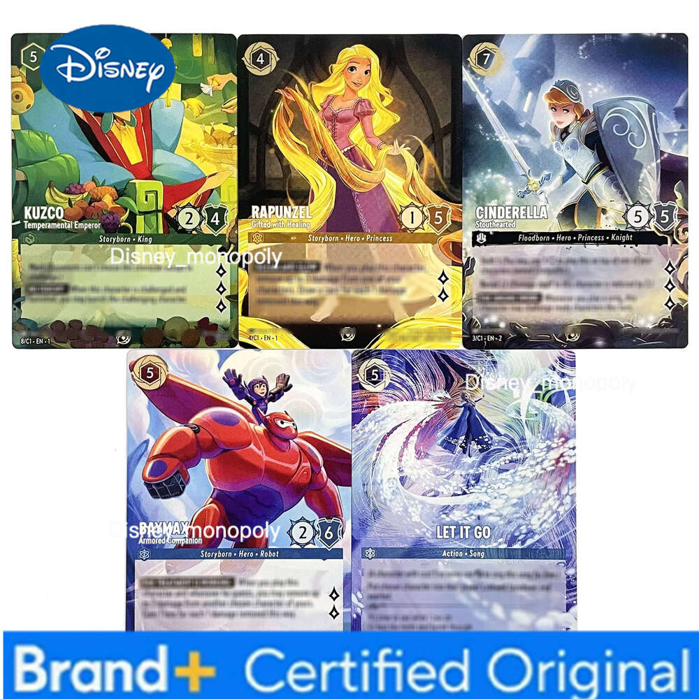 Disney PROXY Lorcana Promo 5 PCS Regular Cards BAYMAX RAPUNZEL KUZCO CINDRELLA LTE IT GO TCG Game Collection Card H260129