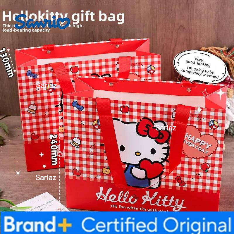 Sanrio HelloKitty Gift High Value Durable Shopping Tote Cute Cartoon Thickened Hand Carry Storage Bag for Gifting Packaging H260129