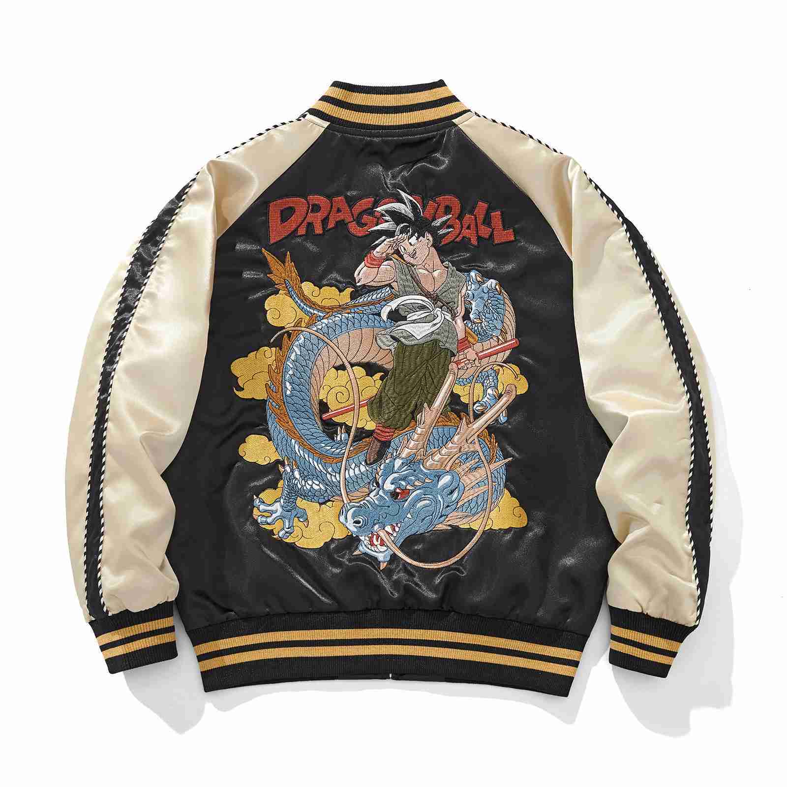 National Trend Heavy Craft Embroidery Dragon Ball Jacket Mens Casual Baseball Jacket Coat A054