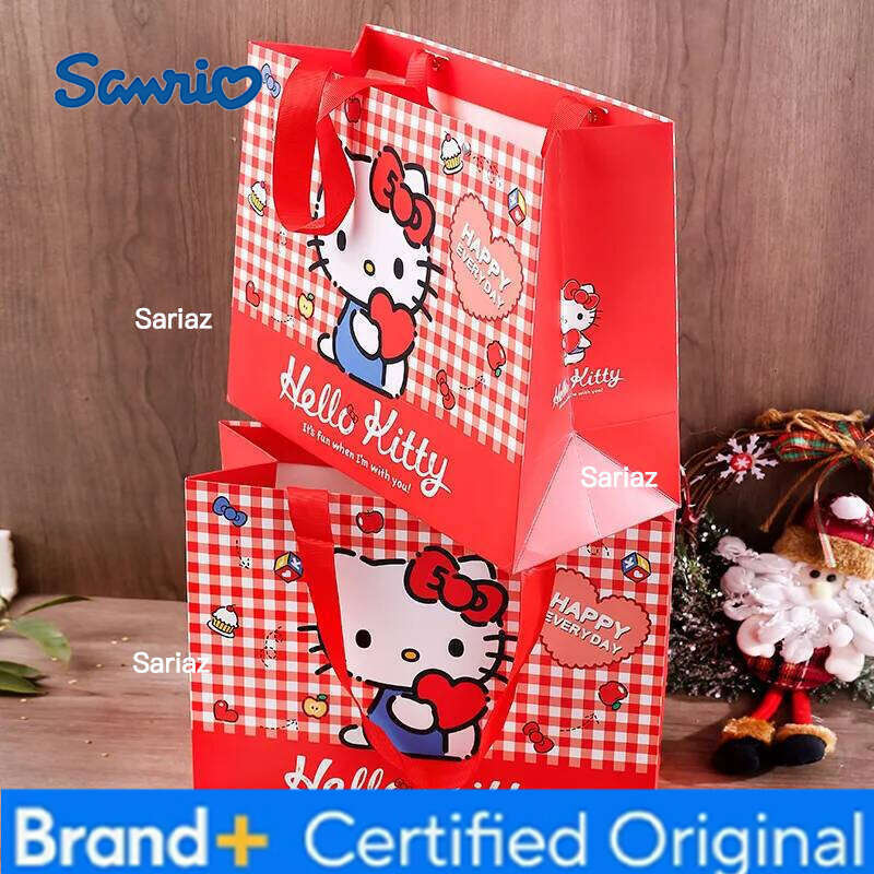 Sanrio HelloKitty Gift High Value Durable Shopping Tote Cute Cartoon Thickened Hand Carry Storage Bag for Gifting Packaging H260129