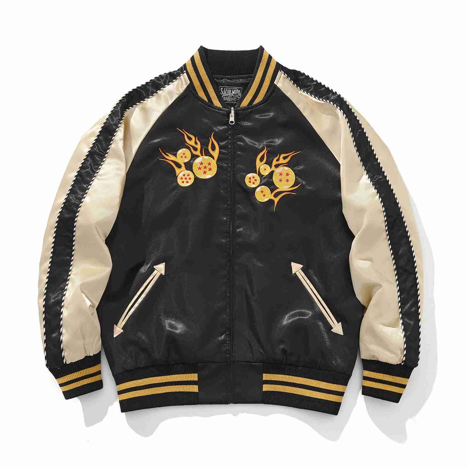 National Trend Heavy Craft Embroidery Dragon Ball Jacket Mens Casual Baseball Jacket Coat A054
