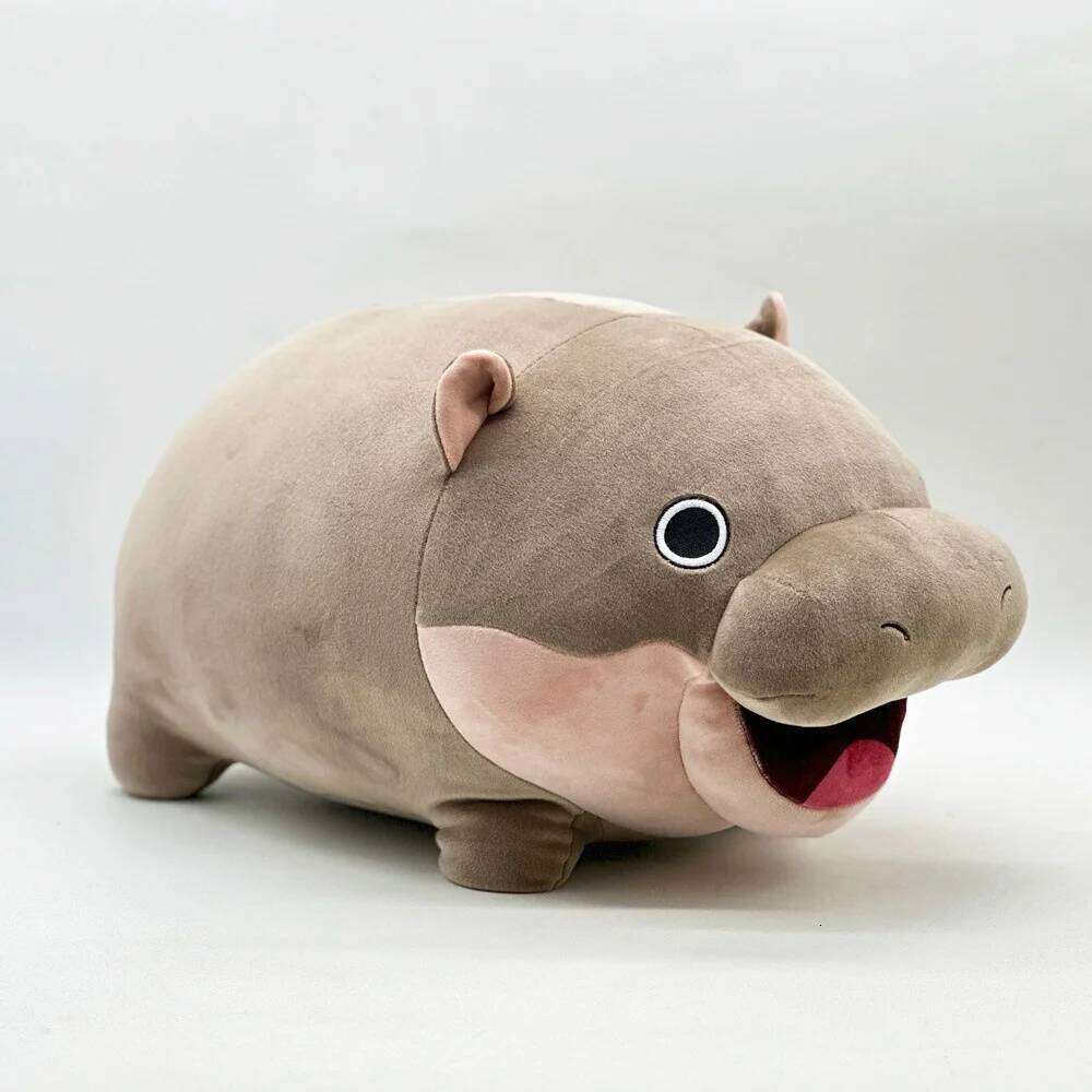Cute Moo Deng Plush Toy Around Bouncing Pig Dwarf Hippopotamus Birthday Gift Toys for Kids Home Decor Y260128