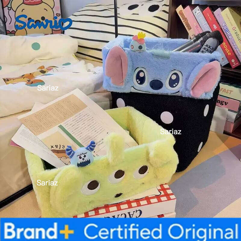 Sanrio Disney Anime Baskets Case Lilo&Stitch Alien Desktop Container Student Girl Storage Box Home Decor H260129