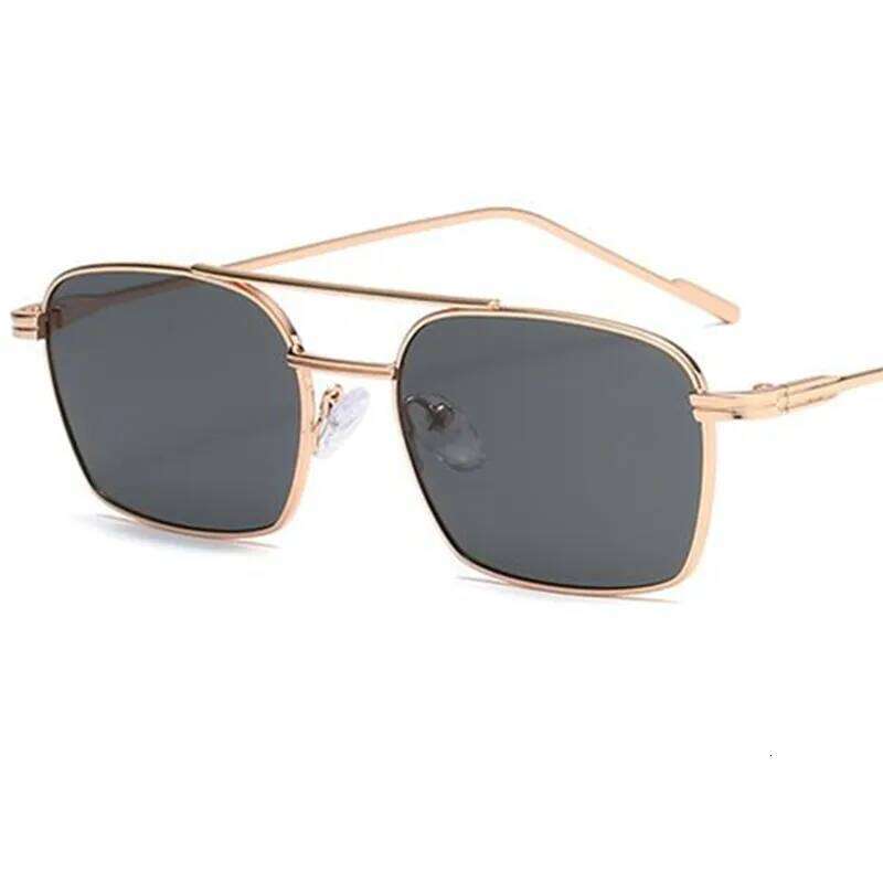 NEW Sun Glasses Unisex Double Beam Anti-UV Spectacles Personality Eyeglasses Simplity Ornamental Alloy Frame Sunglasses H260129
