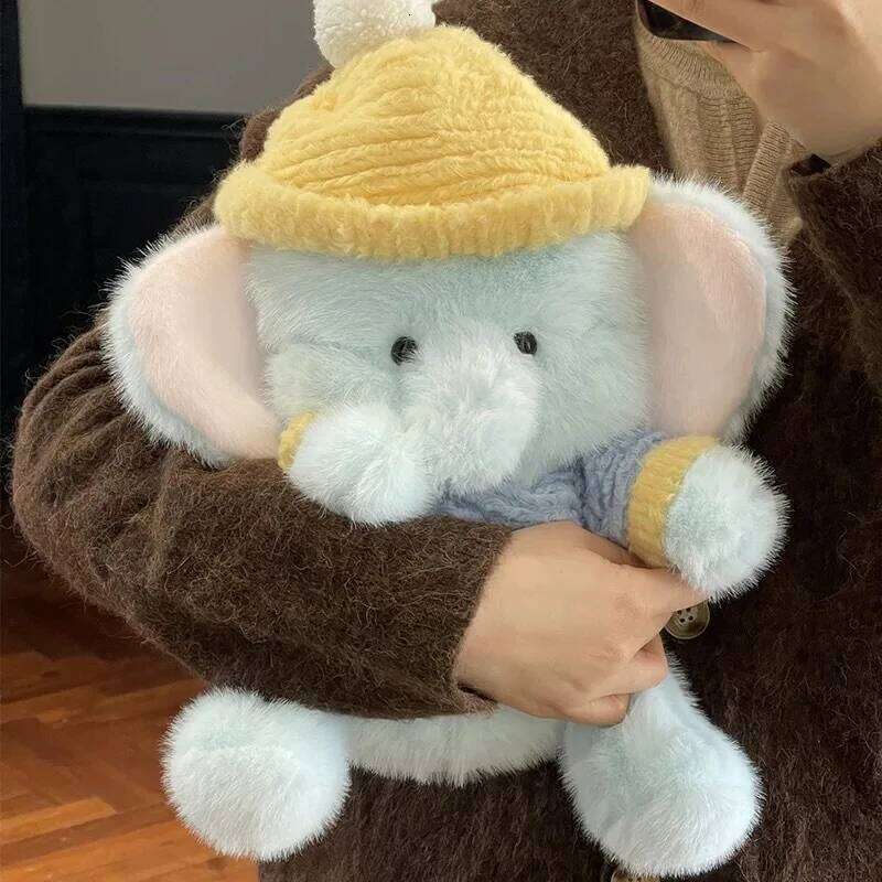 1pc 30cm/11.81in Sweater hated baby elephant TATA plush toy super soft cute girl child soothing sleeping doll birthday Y260128