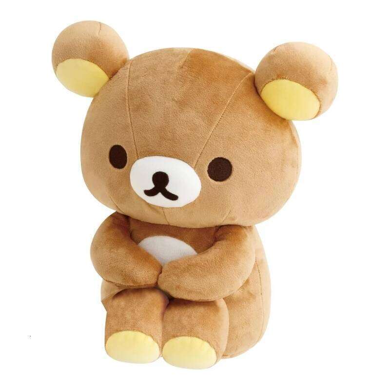 Japanese Cute Relaxed Couple Rilakkuma Peluches Sitting Posture Plush Toy Hugging Legs Teddy Bear Plushies Doll Gift Y260128
