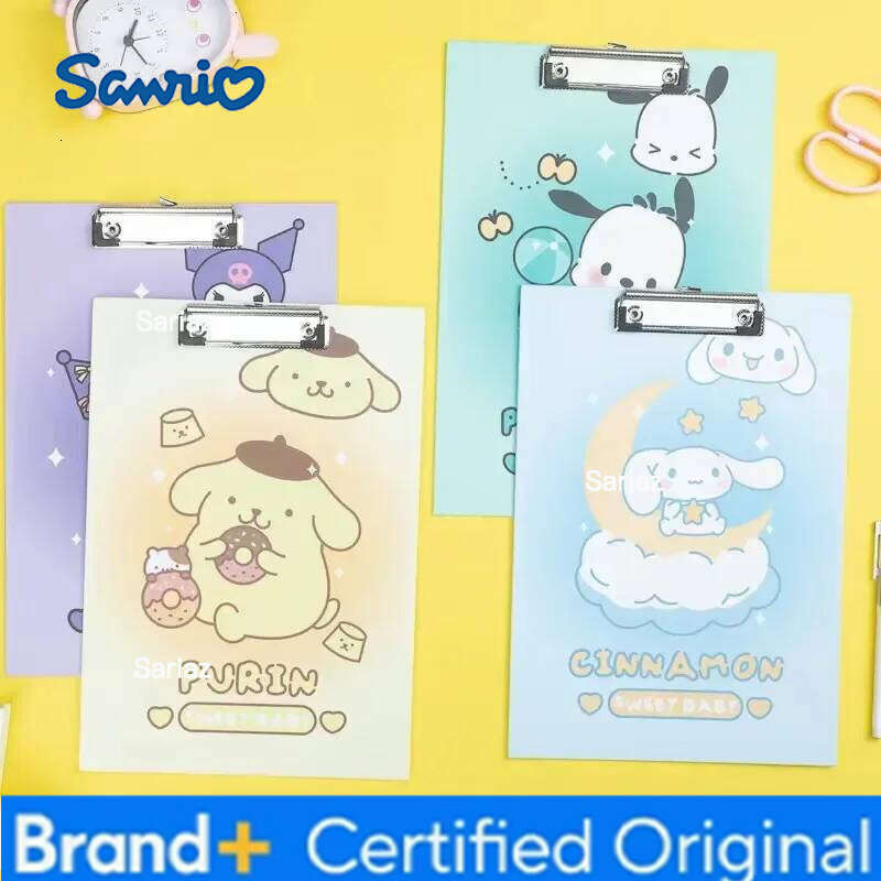 Sanrio A4 Student Cartoon Writing Hard Pad, File Test Paper Information Large Board Folder, Stationary Clipboard Folder Office Supplies H2601291