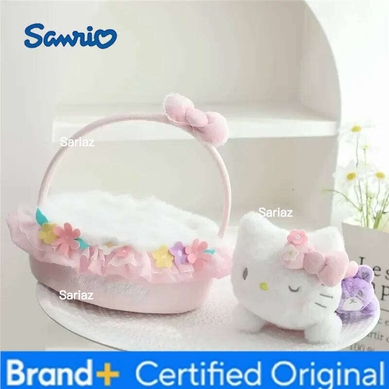 Sanrio New s Hellokittys Pochacco Cinnamoroll Plushie Doll Crouching Posture Flower Basket Series Plush Appease Toys Gift H260129