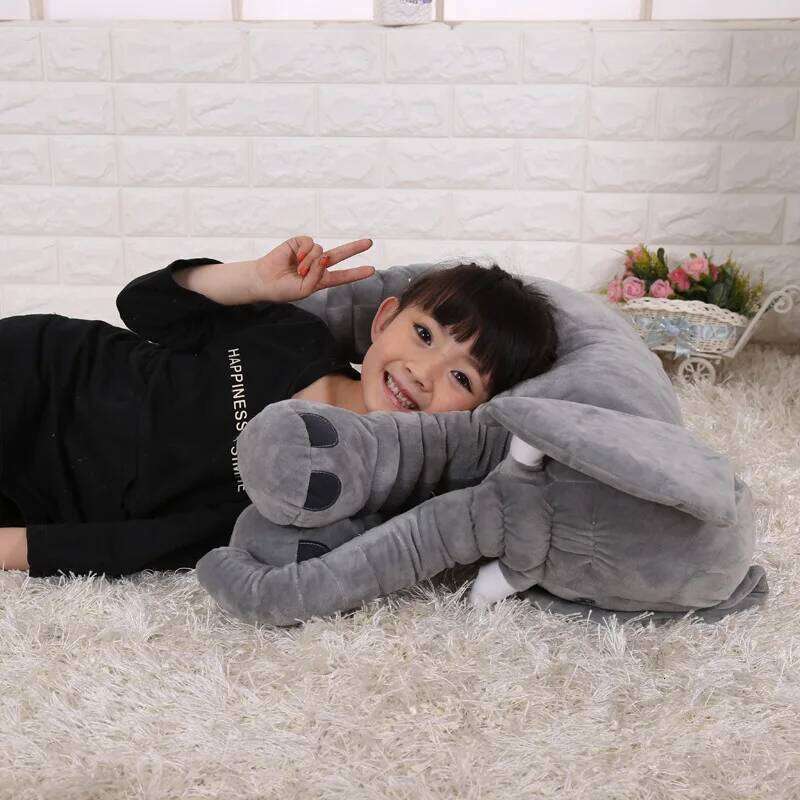 Soothing Pillow Sleeping Doll Stuffed Animal Gray Elephant Soft Plush Toys Y260128