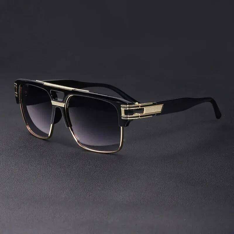 European American Fashion Sunglasses Transparent Glasses Cross Border Men And Women Retro Square Frame Sunshade Mirror H260129