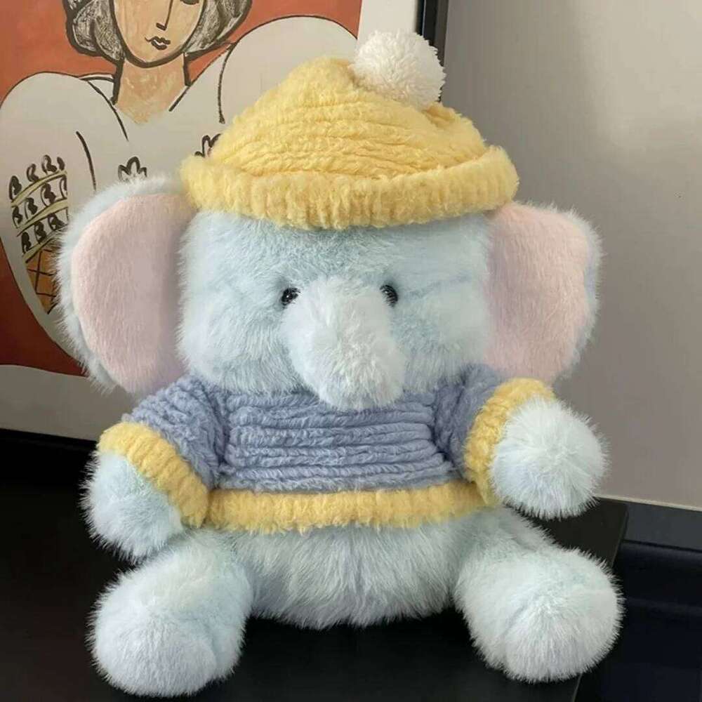 1pc 30cm/11.81in Sweater hated baby elephant TATA plush toy super soft cute girl child soothing sleeping doll birthday Y260128