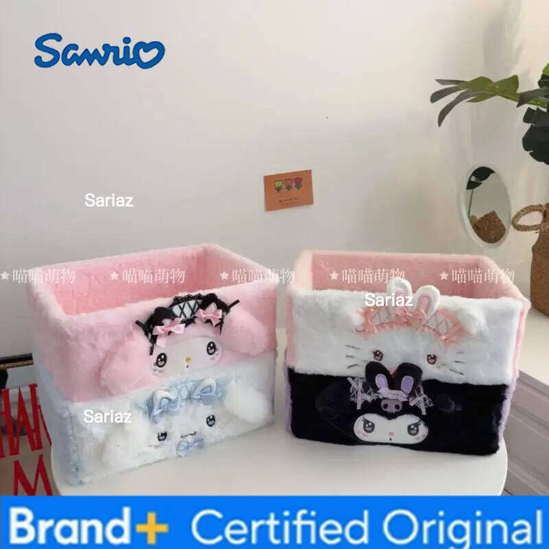 Sanrio Anime Baskets Case Kuromi My Melody Hello Kitty Desktop Container Student Girl Storage Box Home Decor H260129