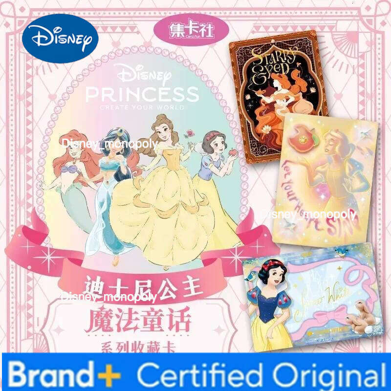 Disney Genuine Princess Cards Magic Fairy Tale Series Cinderella Snow White Cartoon Character Anime Collection Card Toys H260129