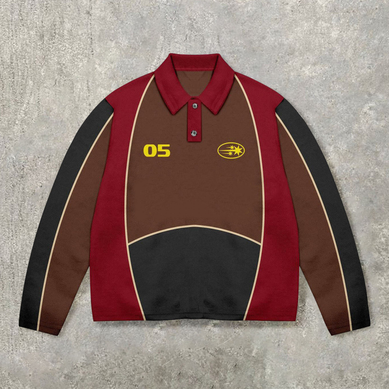 Luxury Brand Designer Clothes 2025 American Retro Y2k New Fashion Trend 3D Printed Street Style Polo Shirt 52