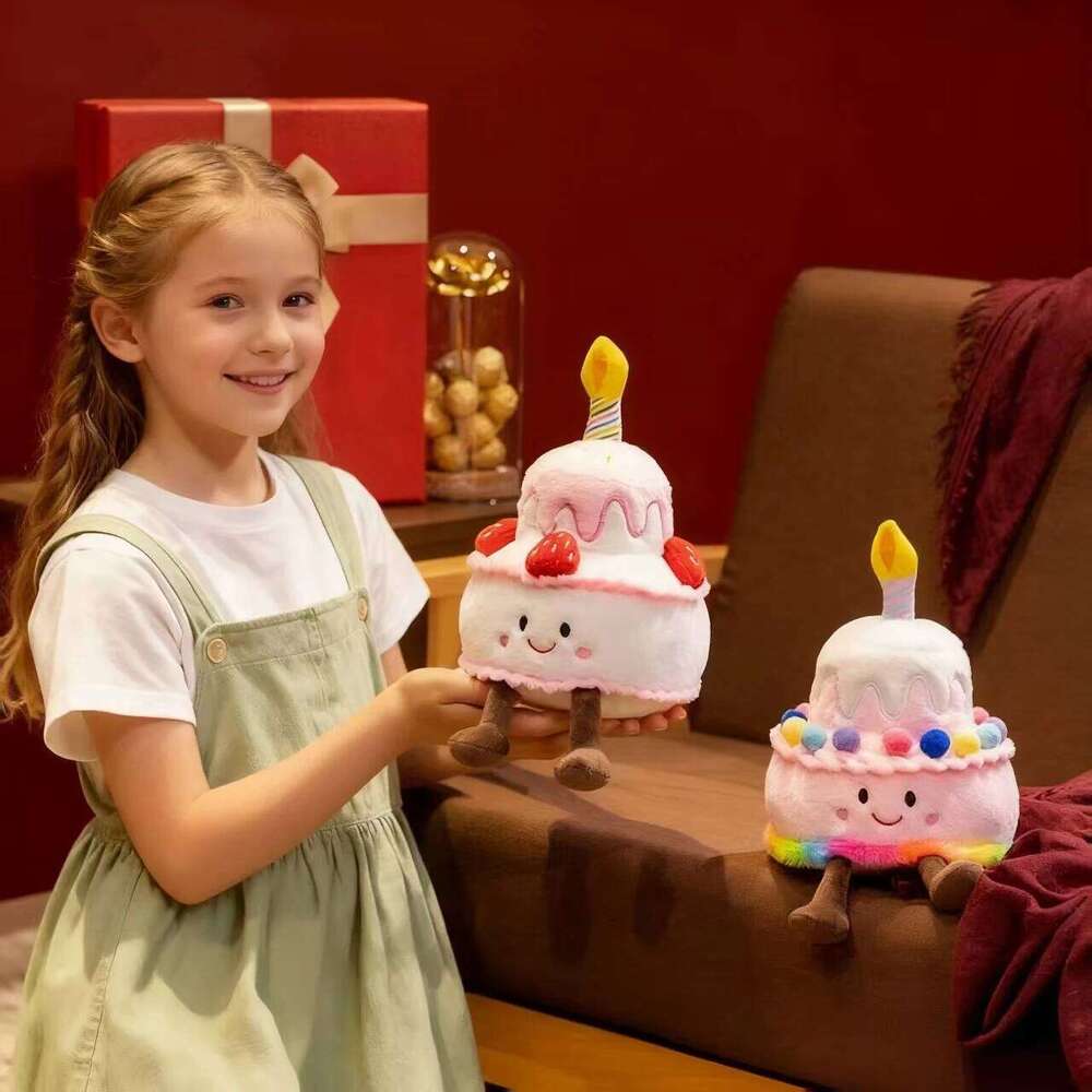 Adorable Pink Birthday Cake-Themed Plush Doll Soft, Cozy Pillow With A Delightfully Playful Appearance, The Perfect Gift! Y260128
