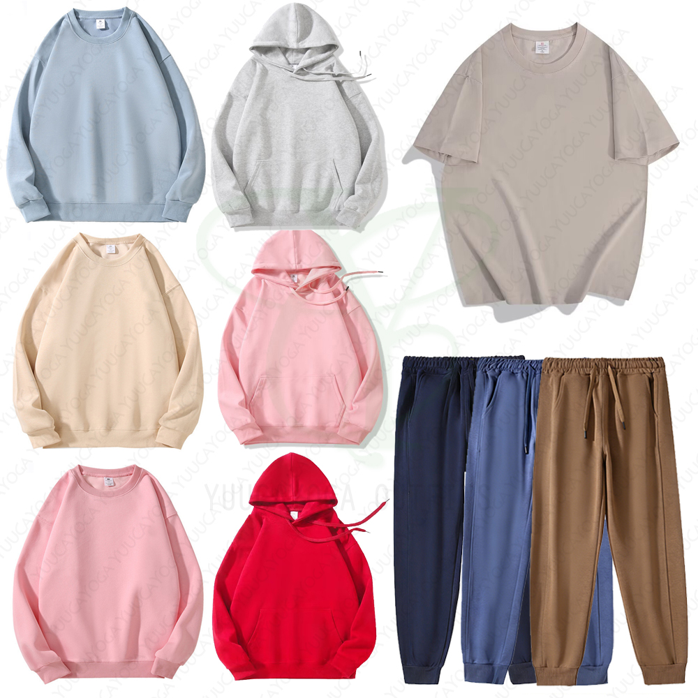 Women Men Oversized Yoga Outfit Gym Wear Hoodie Tops Pants Workout Long Sleeves Clothes Unisex Autumn Winter Casual Loose Activewear