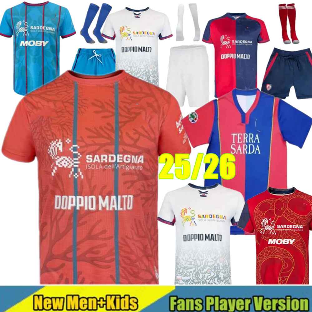 25 26 Cagliari Calcio Retro soccer jerseys Christmas Zola Gobbi 2003 04 05 Joao Pedro Godin Nandez Centenary Men Kids Kit socks full sets football shirts Men kids size
