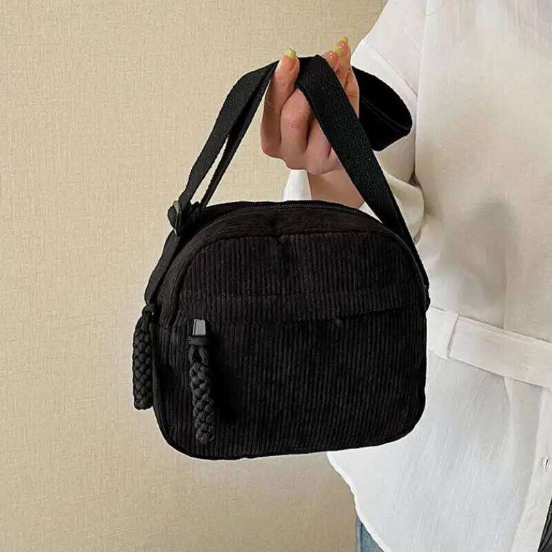 Corduroy Women's Small Shoulder Teenager Girl Crossbody Bag Cute Tote Student Street Korean Harajuku Messenger Bags XJ260129
