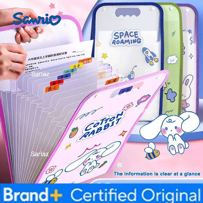 Sanrio 13 Layer Expanding File Clear Book test paper cartoon Folder Organizer H260129