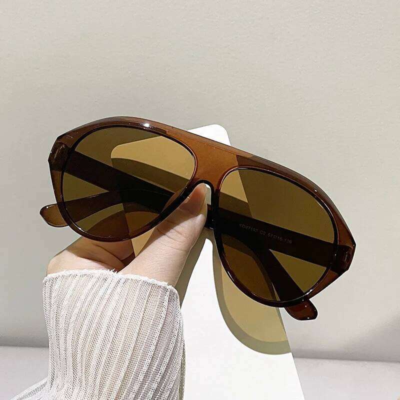 New Fashion Oversized Frame Hollow Out One Piece Sunglasses Women Men Classic Brand Outdoors Driving Travel Sun Glasses UV400 H260129