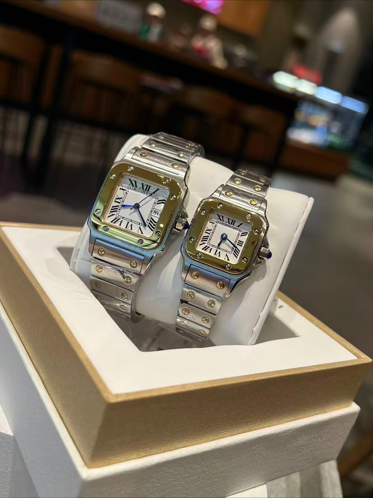 New Square Retro Sandhuist Screwback Watch Series Battery Women's Watches New Fashion Size 26mm/31mm Gold Stainless Steel Japanese Quartz Lady Compact