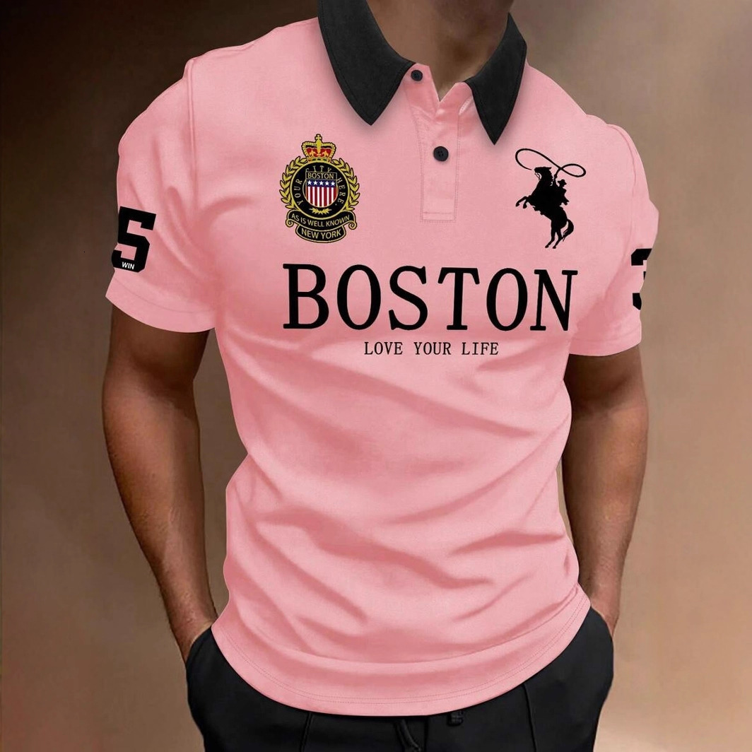 Luxury Brand Designer Clothes 2025 New European And American Fashion Trend Casual Versatile Short Sleeve Button Polo Shirt 3D Print