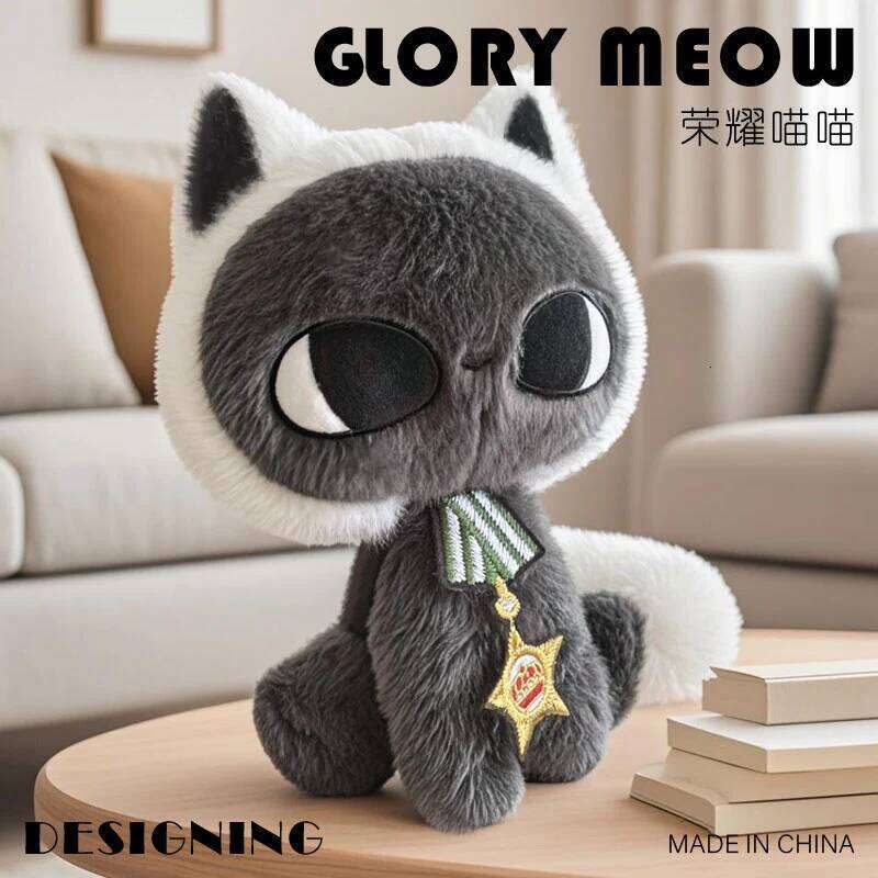 25cm/35cm Moonlight Stuffed Animal Elegant Black Cat with Starry Night Pattern Kawaii Celestial Gift Girls&Witchcore Lovers Y260128