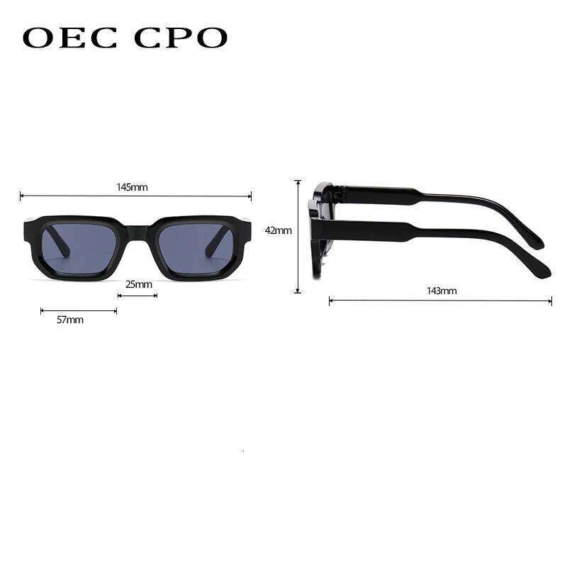 Orange Square Sunglasses UV400 Protection, Acetate Frame, Polyurethane Lenses, Japan and Korean Style Shades for Men and Women - H260129, 2-Pack - view 7