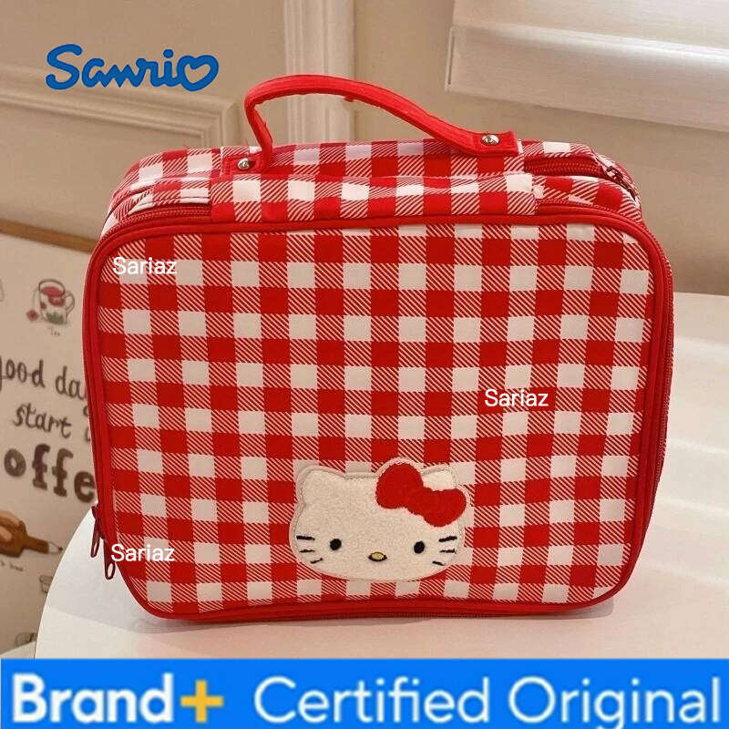 Sanrio Hello Kitty Cosmetic Portable Cute Makeup organizer Large Capacity Women's Handbag Travel Necessaire Toiletry bag H260129 H260129