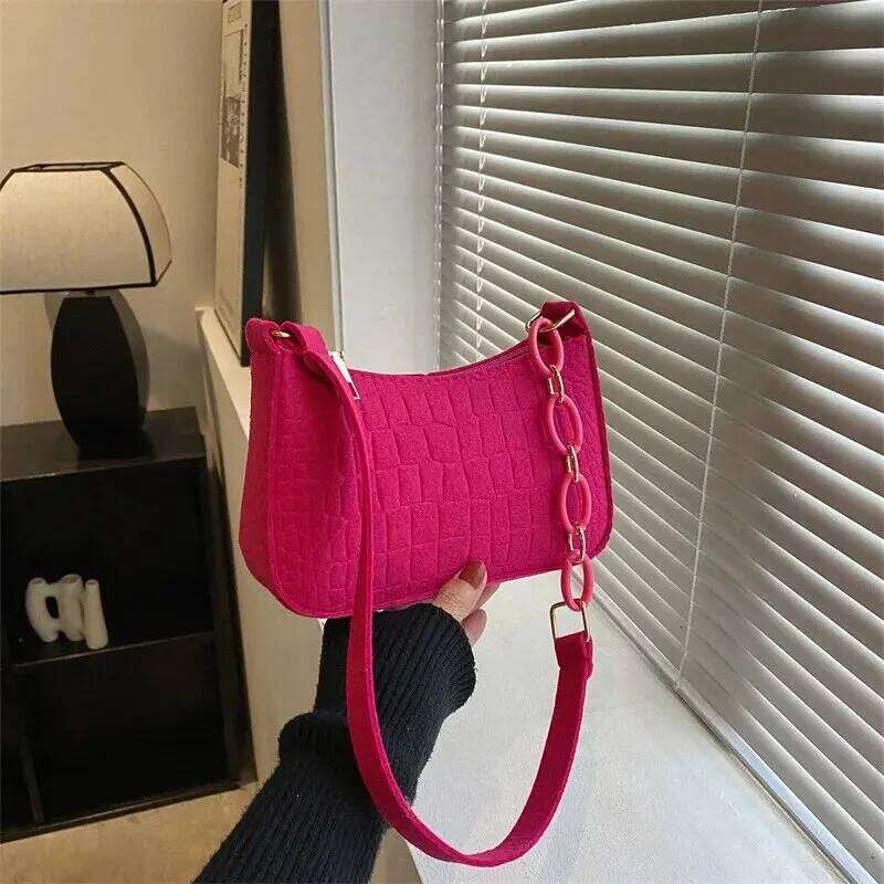 Popular Retro Gentle Temperament 2024 Autumn Shoulder Handheld Fashion Casual Yankee Underarm Small Square Bag XJ260129