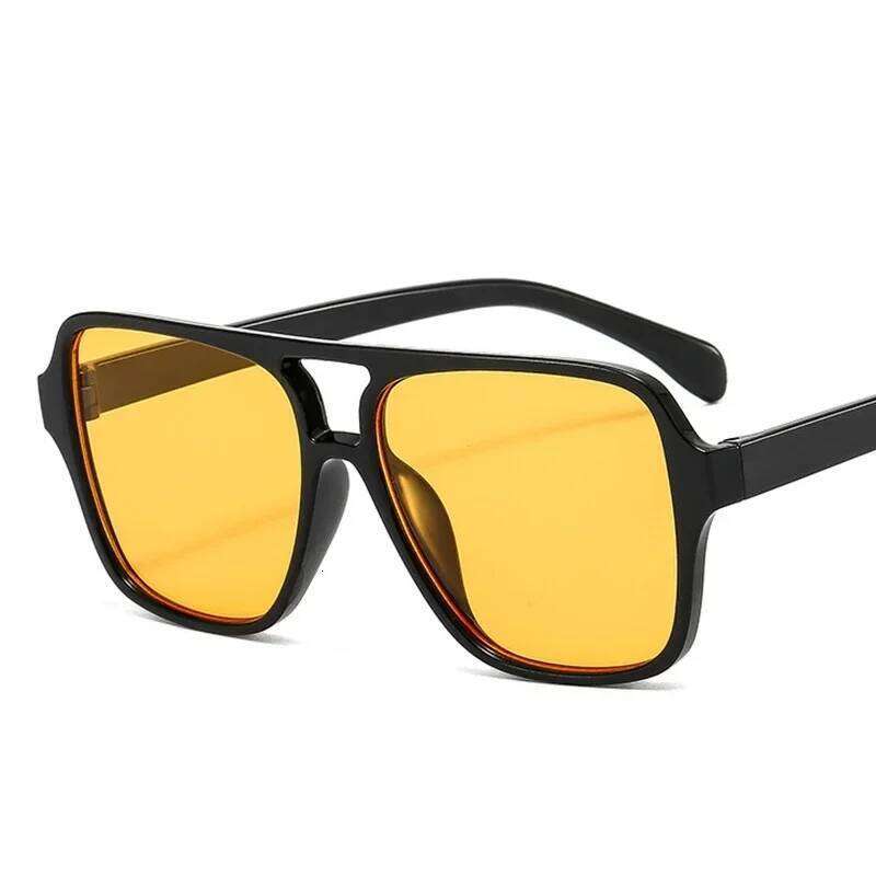 New Vintage Double Bridge Gradient Sunglasses Women Oversized Square Frame Luxury Shades Sun Glasses Female Pilot Eyewear H260129