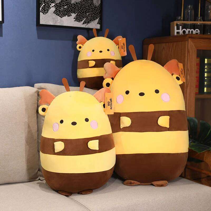 Super soft cute small kiln bee plush toy lying posture insect series girl doll Y260128