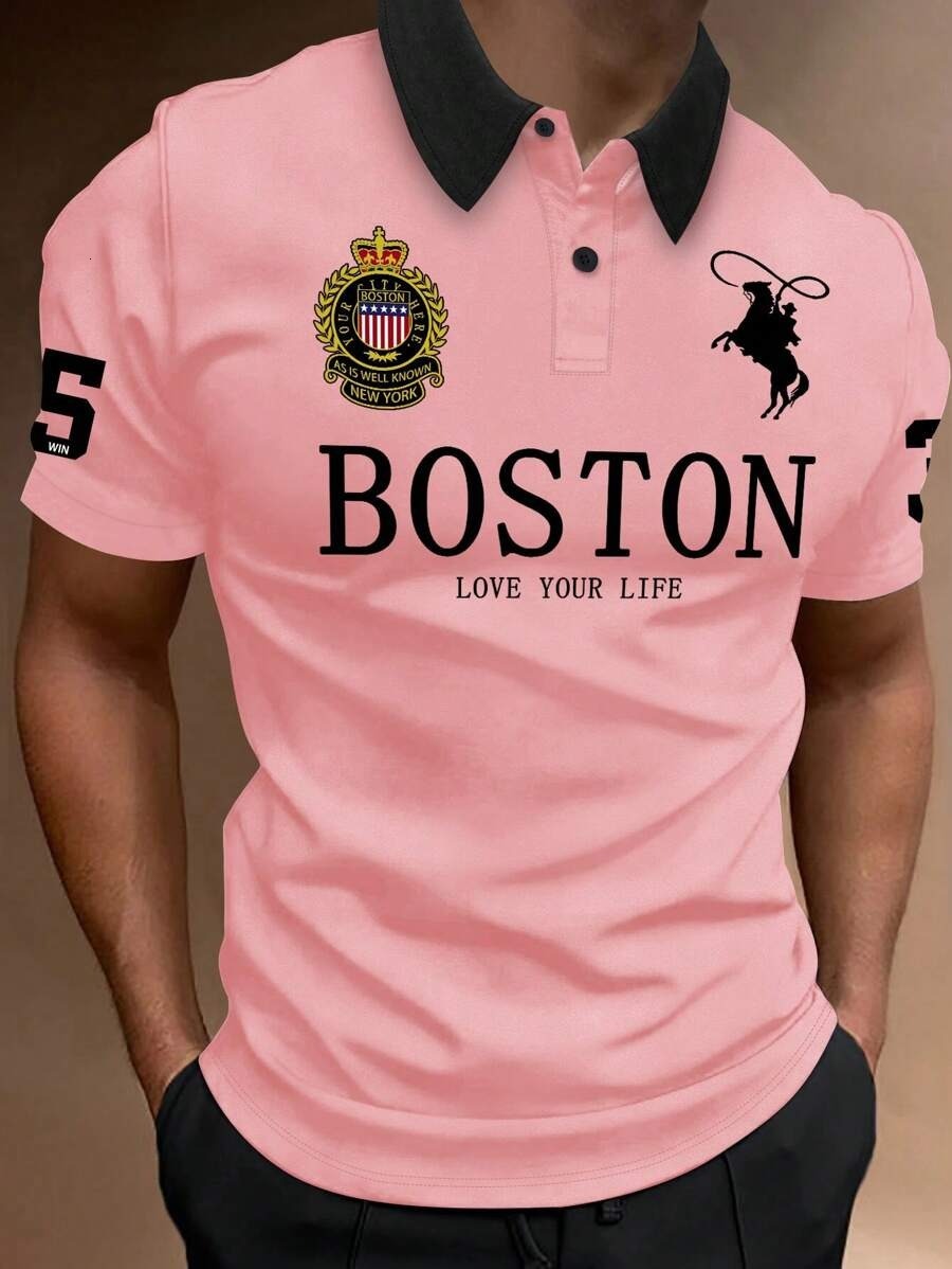 Luxury Brand Designer Clothes 2025 New European And American Fashion Trend Casual Versatile Short Sleeve Button Polo Shirt 3D Print