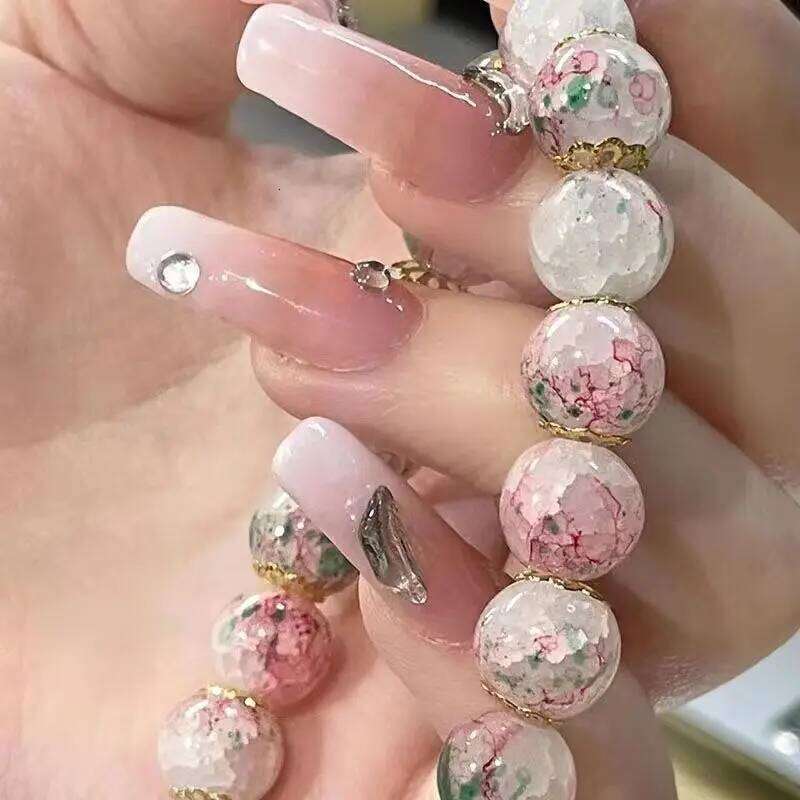 New Fashion Y2K Sweet Cherry Blossom For Women Exquisite Elegant Flower Crystal Beaded Bracelet Girl Party Jewelry Gift H260129