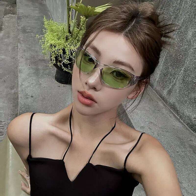 New Punk Y2K Sunglasses Women Goggle Luxury Brand Wrap Square Sun Glasses 2000'S Shades Eyewear UV400 Female Designer Eyeglasses H260129