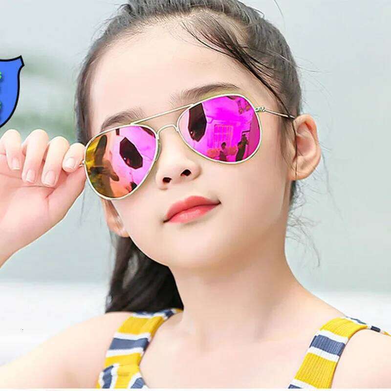 New Children's Polarized Sunglasses Kids Outdoor Sports Cycling Sun Girls Boys Pilot Metal Eyewear UV400 Glasses H260129