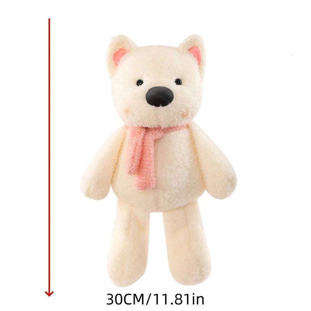 1pc 30cm/11.81in scarf, west highland doll, cute scribbled puppy plush toy, children's ragdoll, scratcher exchange Y260128
