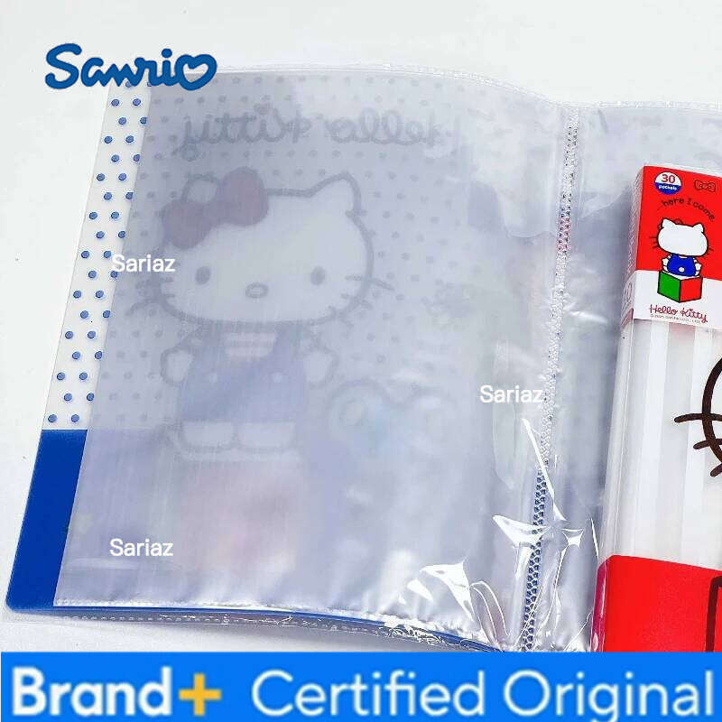 Sanrio Kawaii Hello Kitty File Folder A4 Binder Large Capacity 30Pages Waterproof Test Paper Office Document Storage Bag Girls Gifts H260129