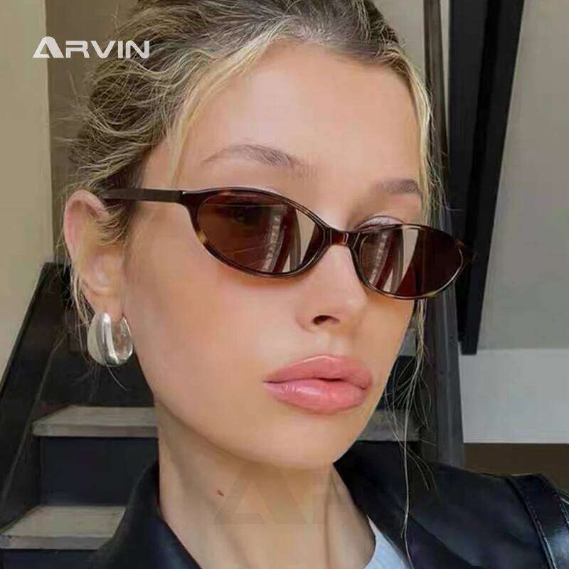 2025 Women's Leopard Brown Sunglasses Fashion Brand Small Frame Sun Glasses Ladies Retro Oval Eyewear Shade Oculus De Sol H260129