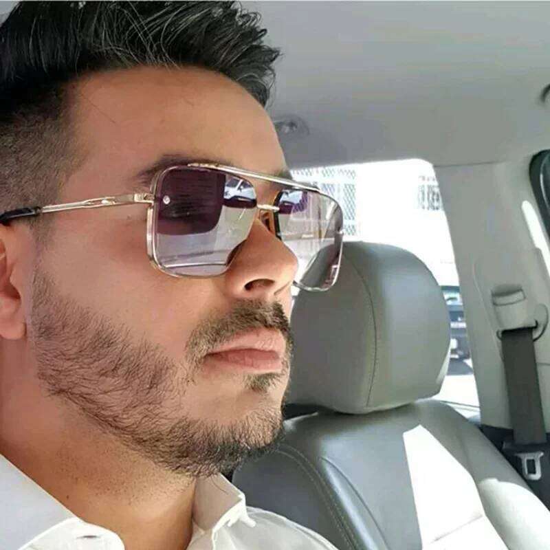 2025 Fashion Square Luxury Design Men Women Flight Seven Rock Mach Six Style Gradient Pilot Sunglasses Oculos De Sol H260129