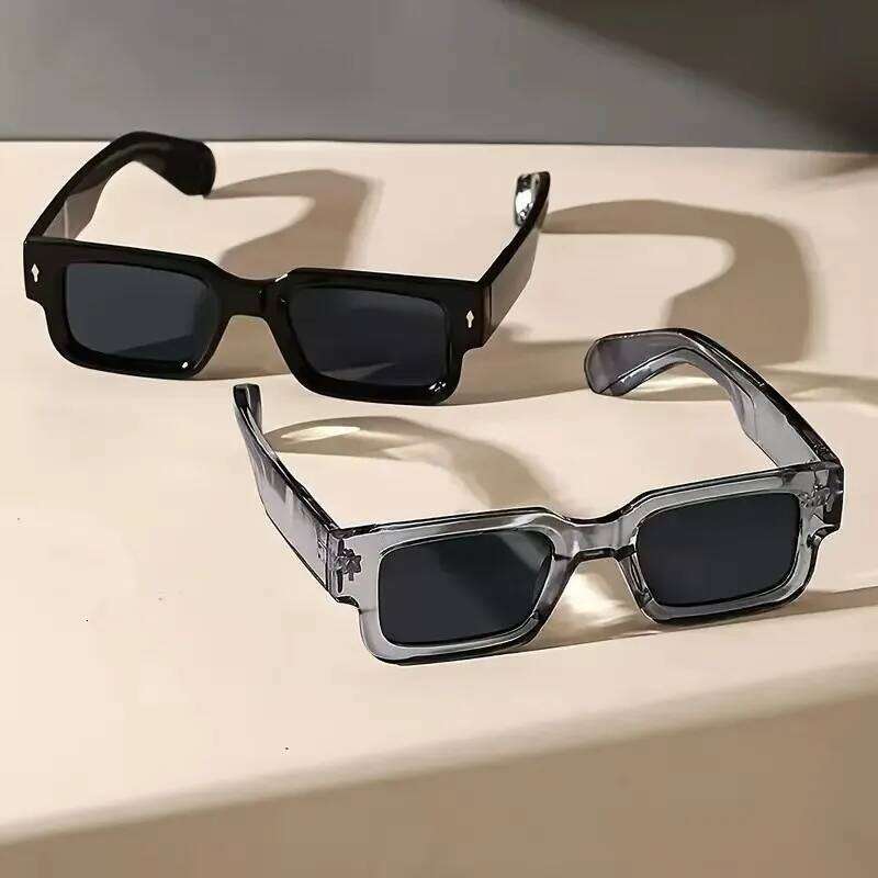 Retro Men Square Sunglasses For Women Vintage Luxury Rivet Designer Sun Glasses Fashion Arrow Shades UV400 Eyeglasses H260129