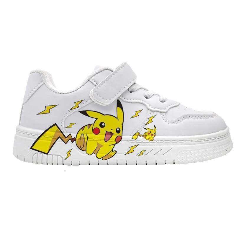 Pikachu cartoon cute popular white shoes spray paint children's shoes for boys and girls universal leisure children's plimsolls around L2601