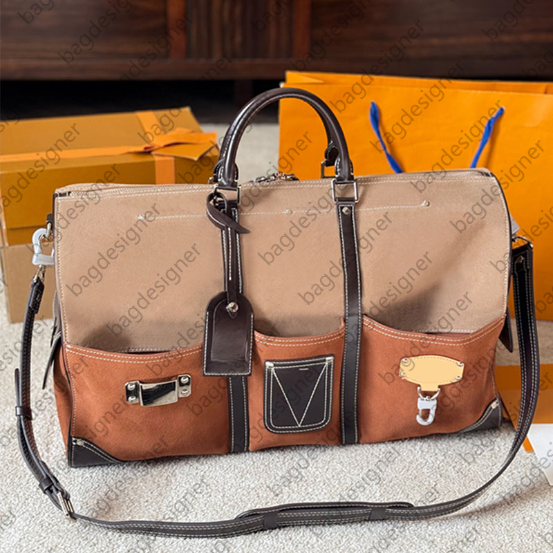 Keepall 50 Duffle Bag Suede Designer Bag Travel Bag Luggage Bag Large Capacity Weekender Bag Shoulder Bags Designer Women Totebag Handbag Leather Backpack Bookbag