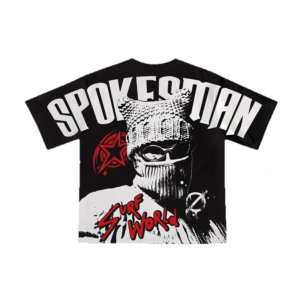 Mens T-Shirt Urban Art Print Streetwear Loose Breathable Short Sleeve Casual Designer Clothes