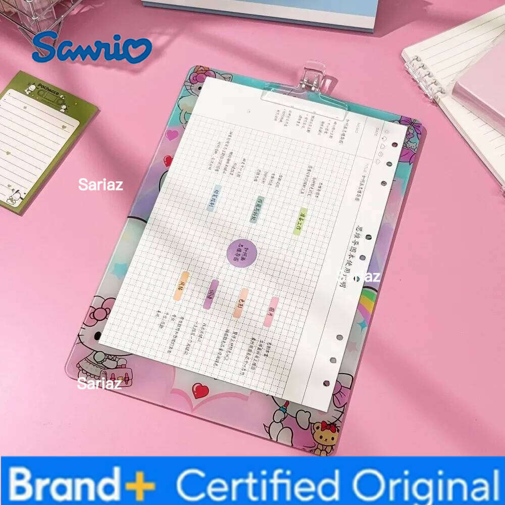 Sanrio Hello Kitty Clipboard Acrylic Cartoon Ins Style Student Homework A4 Test Paper Clip Multi Function Folder Writing Pad H260129