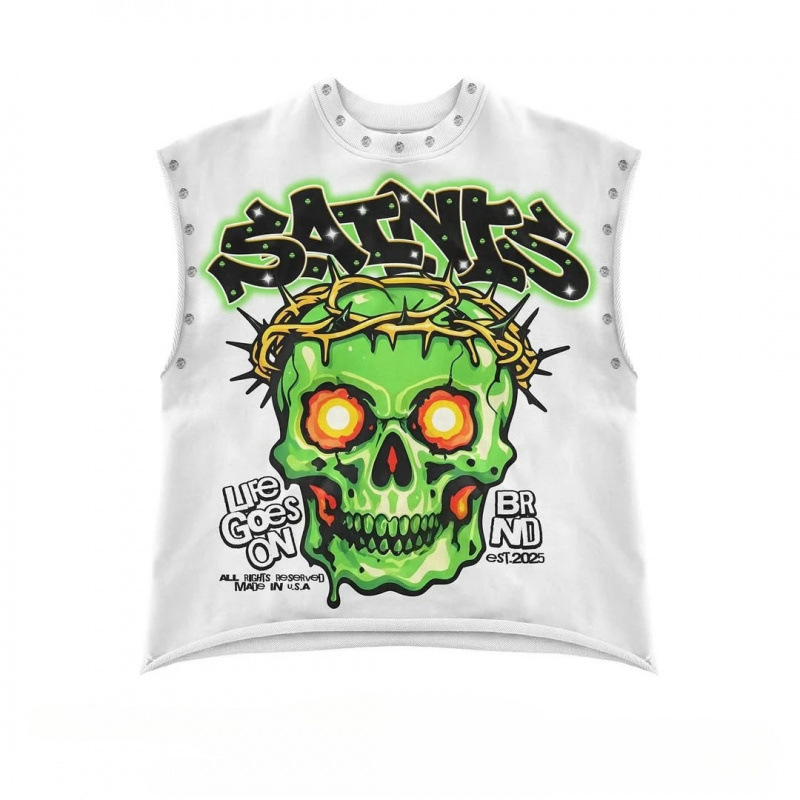 Men's T Shirts Men And Women Personality Trend Garbage Pure Cotton Sleeveless Vest Summer Street Punk Beach Style Casual Daily Basic Top