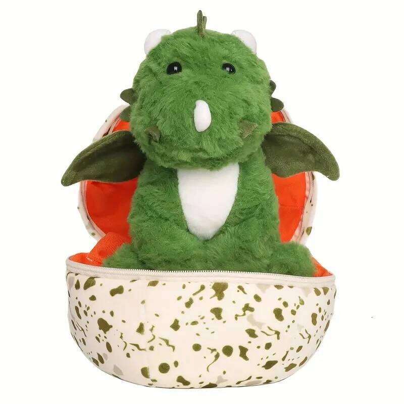 Green Plush with Wings 2in1 Dinosaur Egg and Cuddly Sleeping Doll Perfect Toys Birthday Christmas Gift Toy Y260128