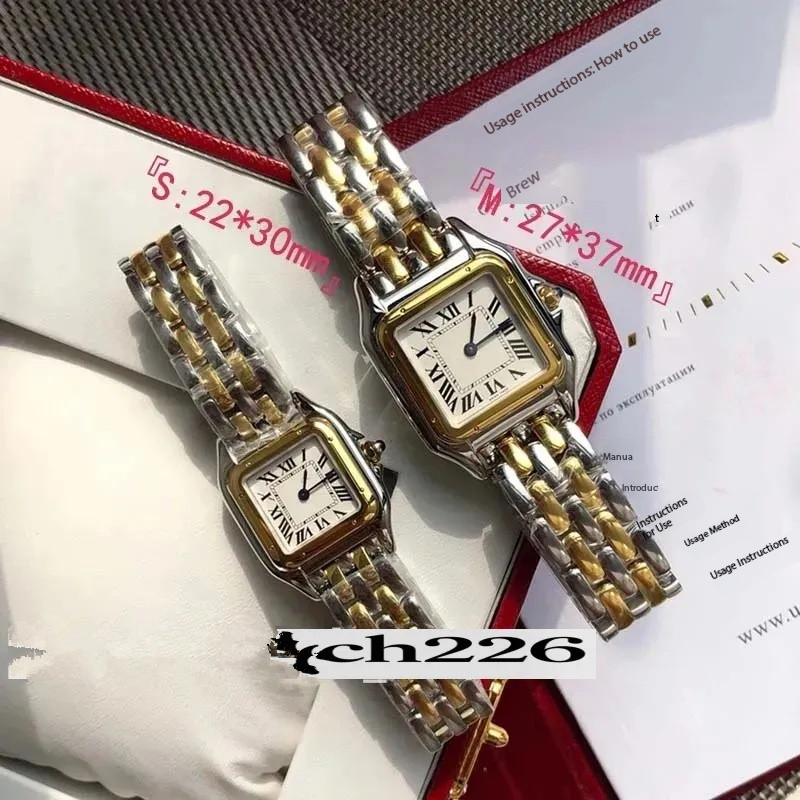 High Quality Women's watch Girl for ladies Designer Watch Square panthere fashion quartz movement square tanks Women gold silver watches Montre de Luxe busine